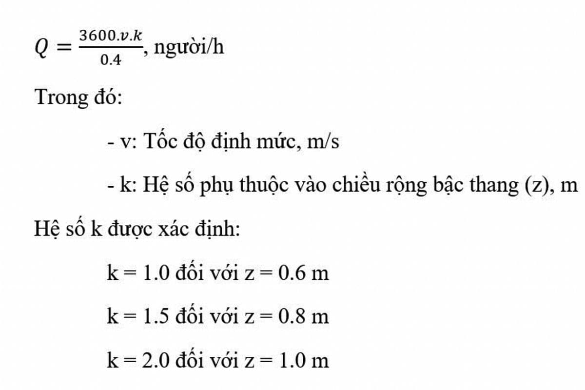 Năng suất lý thuyết thang cuốn